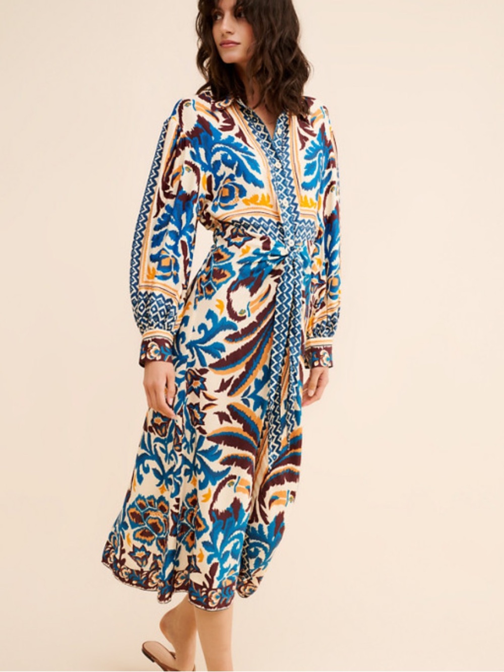 Farm Rio Toucan Scarf Midi Dress